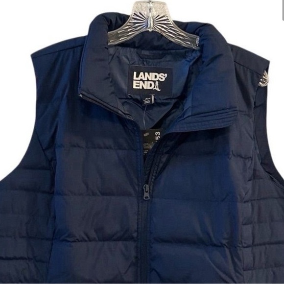 Lands' End Women's 2X Deep Sea Navy Blue Down Puffer Vest Quilted Lightweight - Picture 4 of 8